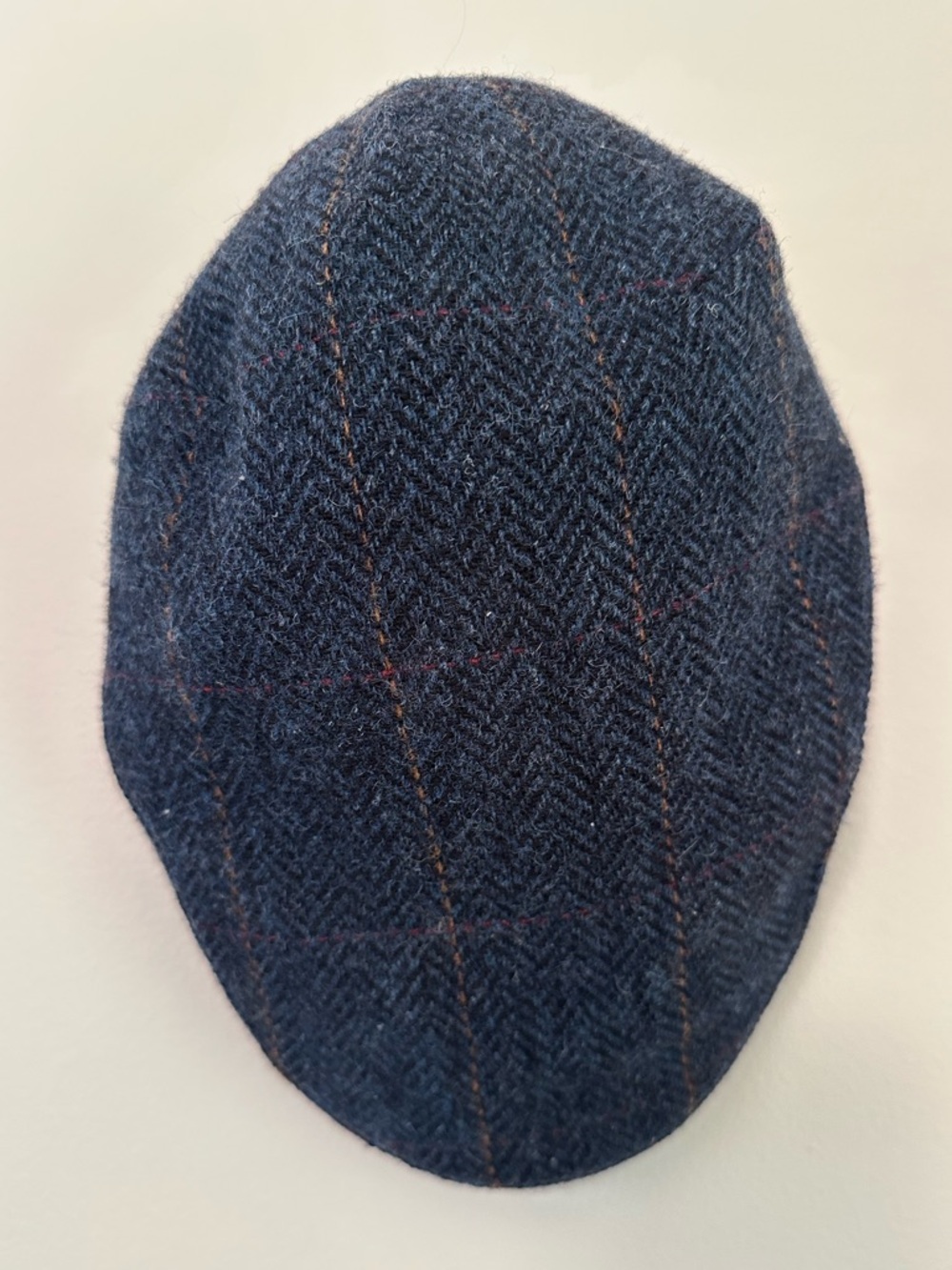 Mucros Weavers Hat Irish Trinity Flat Cap Blue Wool Tweed Newsboy Cap - Size S